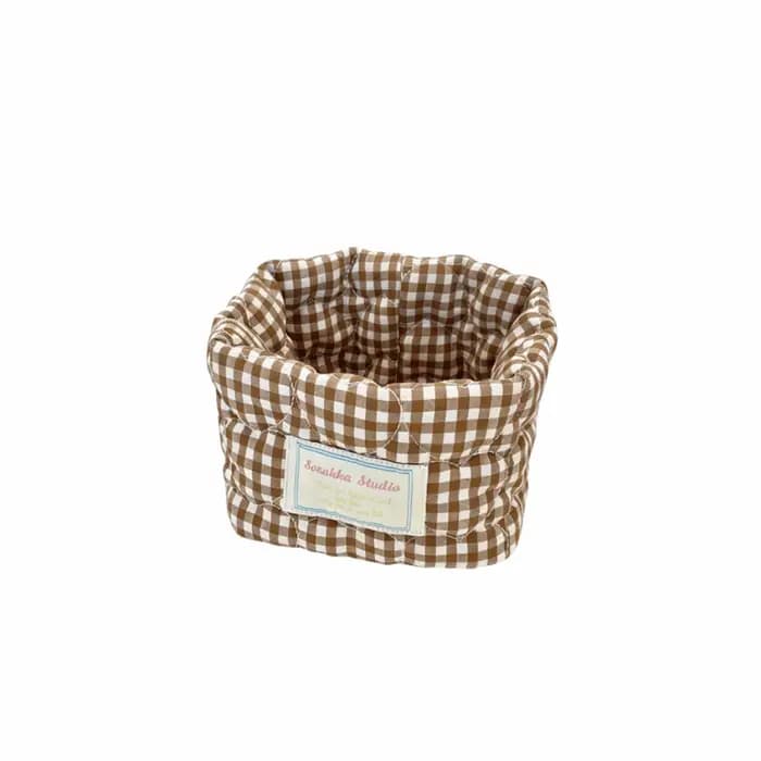 Panier de rangement en tissu à carreaux et rayures, paniers décoratifs lavables pour la maison, bacs