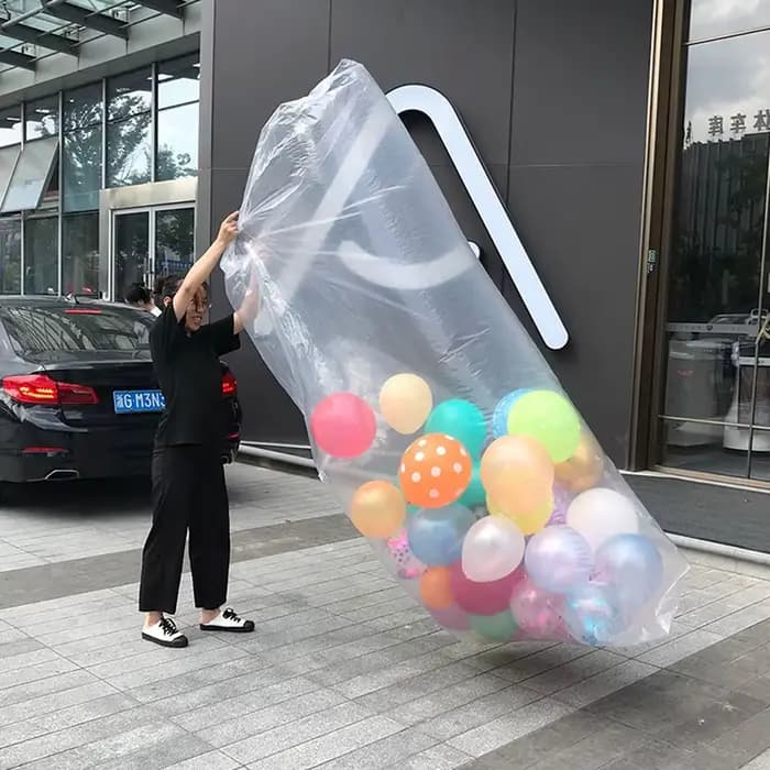 Grand Sac de Rangement en Plastique Transparent pour Ballons