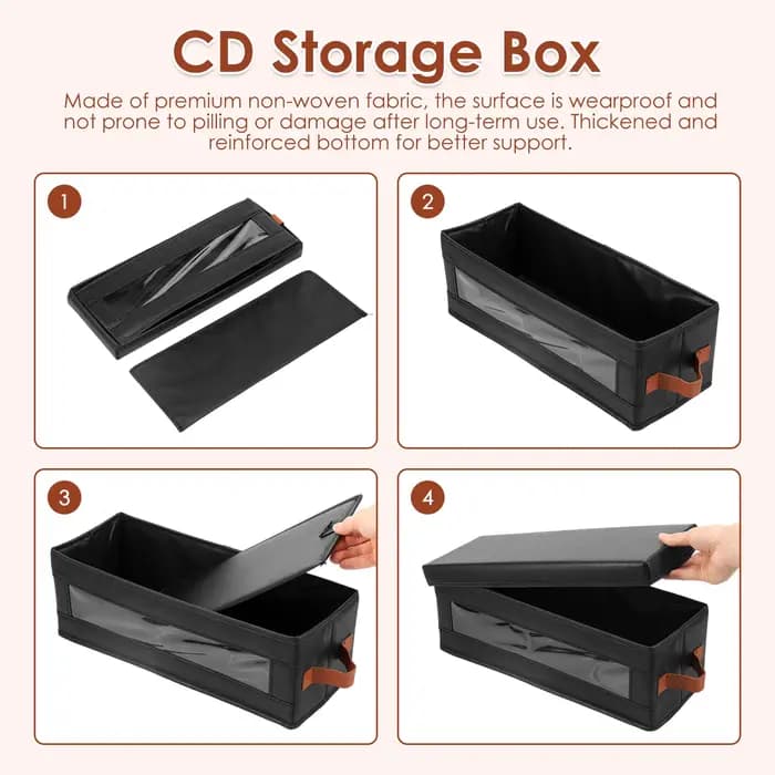 Paquet de 4 boîtes de rangement pour DVD avec fenêtre visible