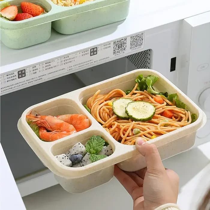 Boîte à lunch réutilisable à 3 compartiments