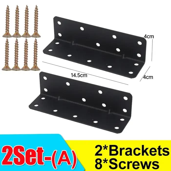 Supports d'étagère noirs en forme de L