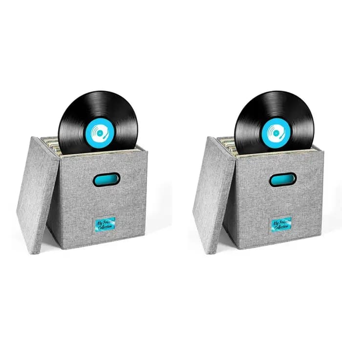 Boîte de rangement pour disques vinyles VELIF-2X