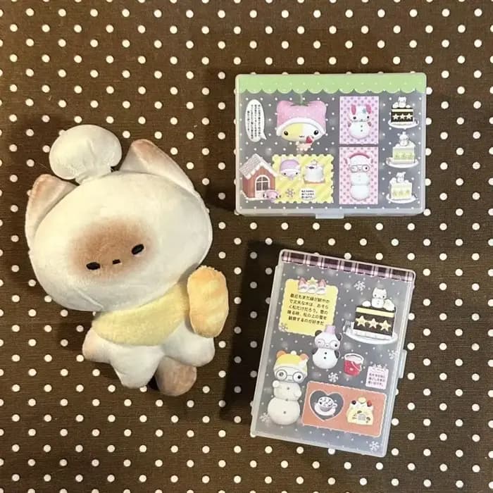 Boîte de rangement transparente de style japonais 'Kitten Cake' pour carnet de notes