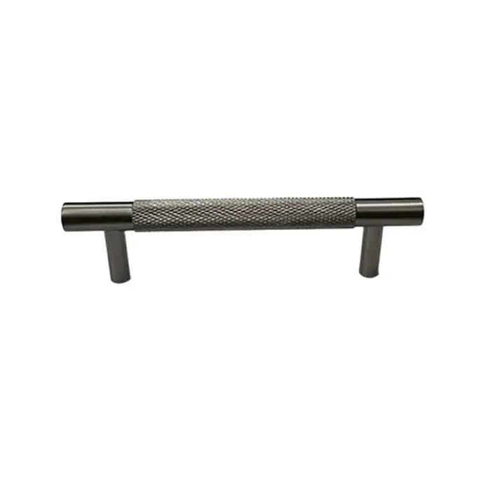 Poignée d'armoire en laiton gris pistolet, poignée de porte de meuble moletée de luxe légère, bouton de tiroir Simple, longue poignée de garde-robe créative