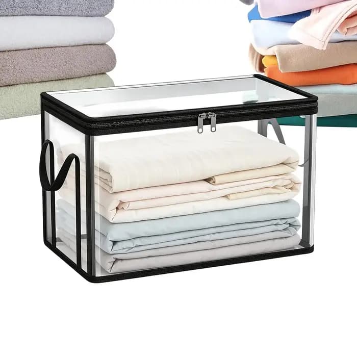 Boîte de rangement transparente avec couvercle