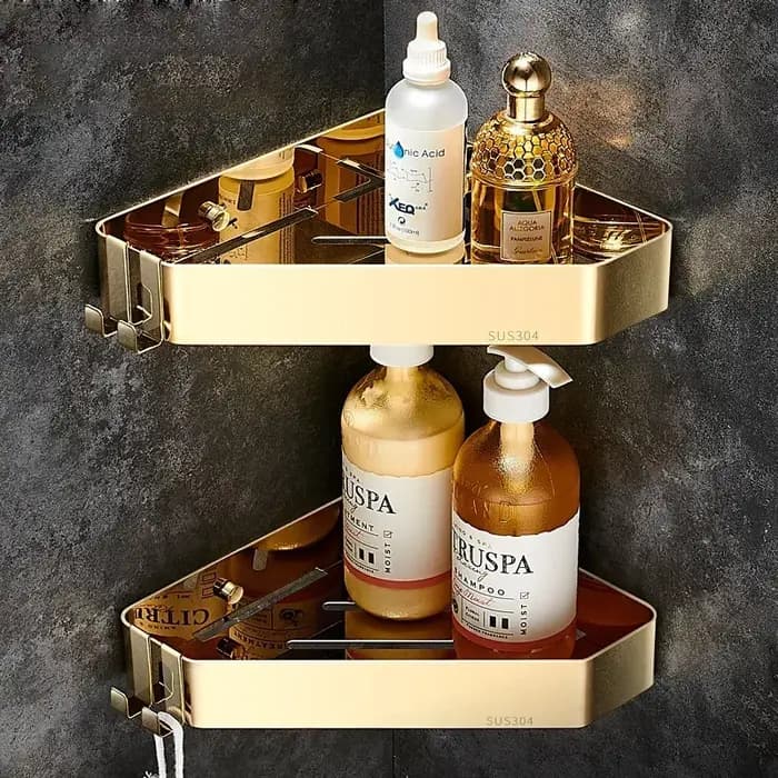 Étagères d'angle en acier inoxydable pour salle de douche