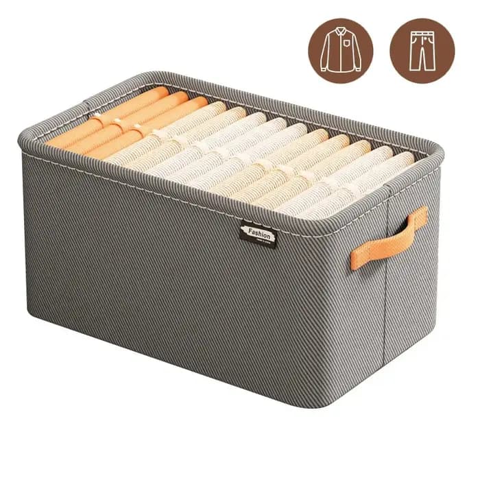 Boîte de rangement pliable en tissu grande capacité avec cadre en acier épaissi