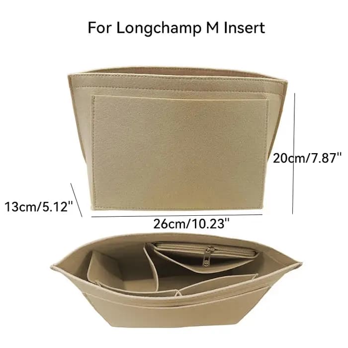 Insert organisateur pour sac fourre-tout Longchamp Le Pliage L et sac à main M