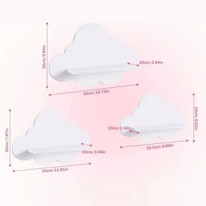 Étagères flottantes mignonnes, 3 pièces, étagères murales décoratives pour rangement et présentation