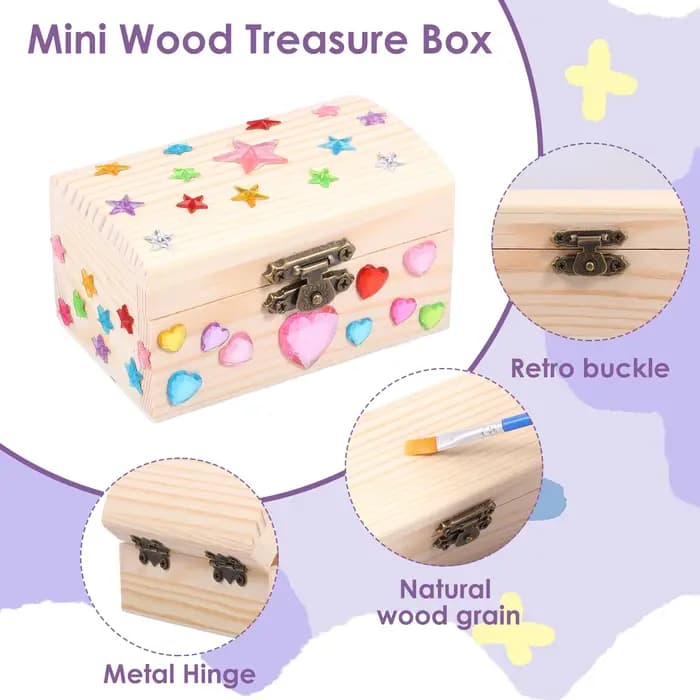 Boîte à bijoux en bois 10 pièces
