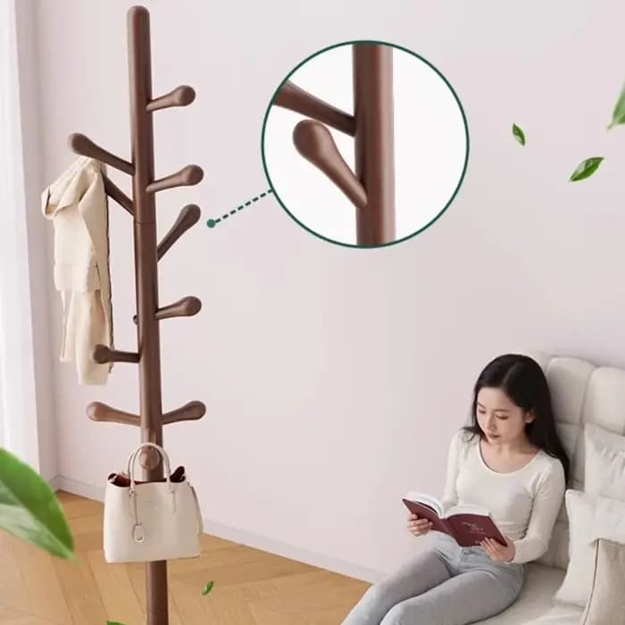 Porte-manteau sur pied porte-vêtements en bois