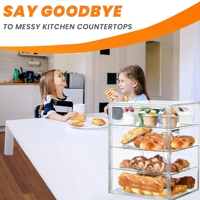 1 pièce, boîte de rangement pour pain transparente réglable à 4 niveaux