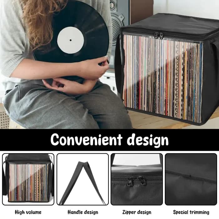 Boîte de rangement pour disques vinyles