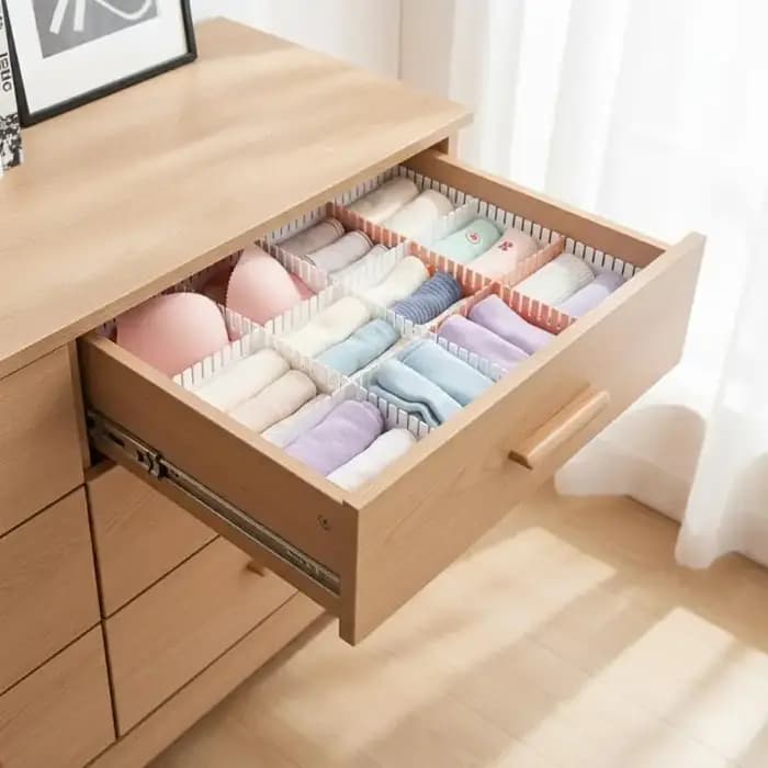 Ensemble de 4 panneaux de séparation ajustables pour rangement domestique