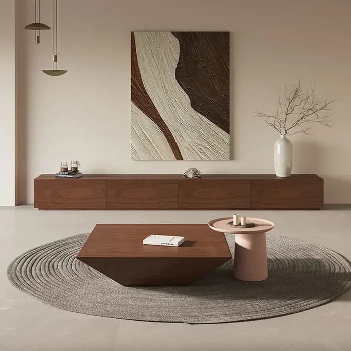 Table basse moderne, grands meubles, rangement bien conçu