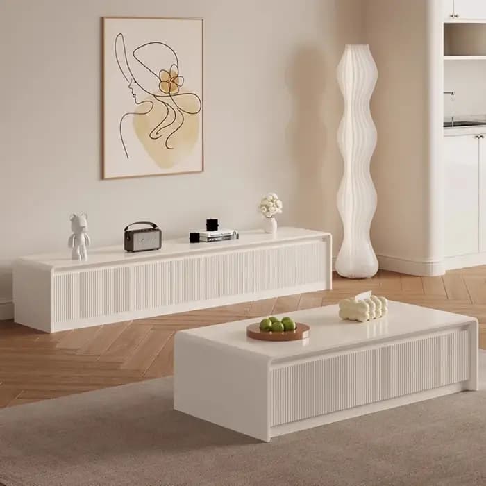 Meuble TV moderne pour salon avec tiroirs dissimulés