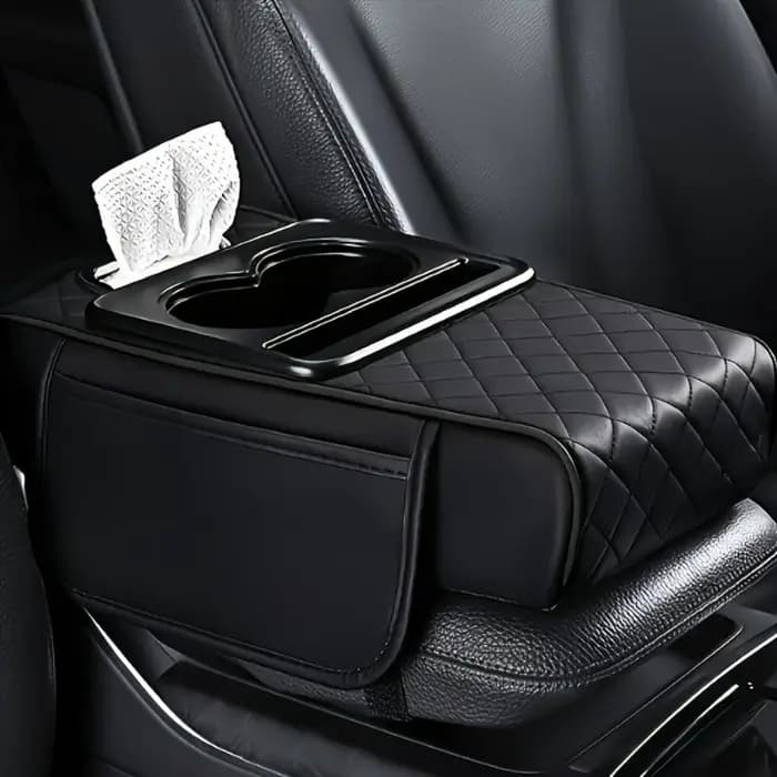 Tapis de console centrale de voiture avec boîte de rangement intégrée