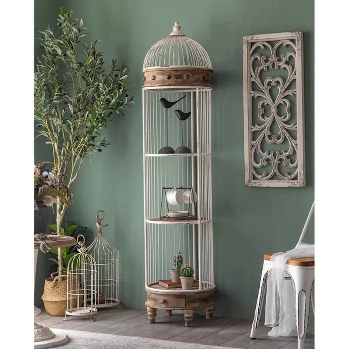 Présentoir de rangement de décoration d'angle de Salon en métal de sol Vintage européen étagère rétro support de cadre