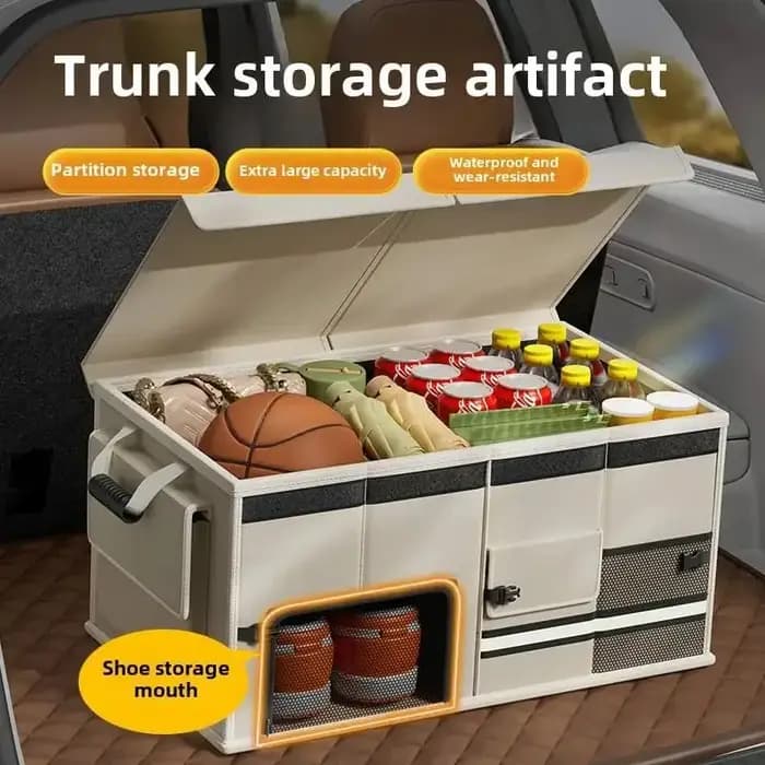 Boîte de rangement pour coffre de voiture de grande capacité
