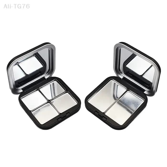 Palette de maquillage magnétique vide carrée noire mate avec miroir