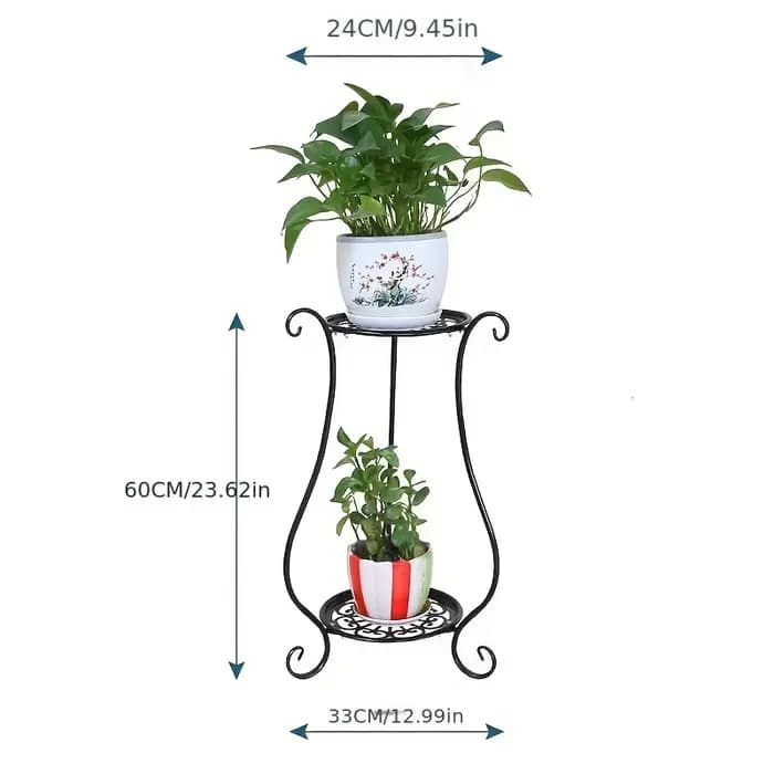 1pc support intérieur et extérieur Simple européen Double couche support de fleurs Pot de fleur salo