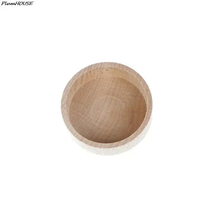 Petite boîte de rangement ronde en bois pour bijoux faits à la main