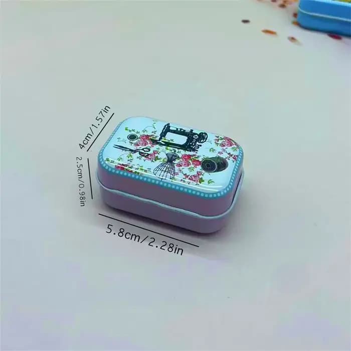 Mini boîtes de rangement en métal sur le thème de la couture