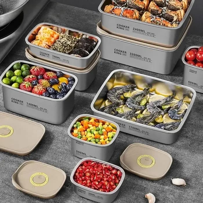 COOKER KING boîte de stockage des aliments en acier inoxydable Portable fruits déjeuner Bento