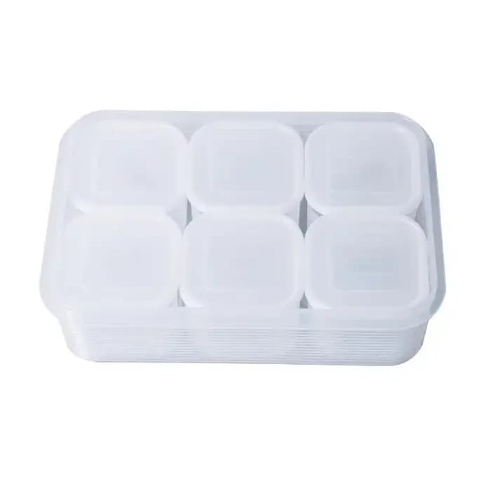 Boîte de rangement alimentaire pour réfrigérateur à 6 compartiments avec couvercle