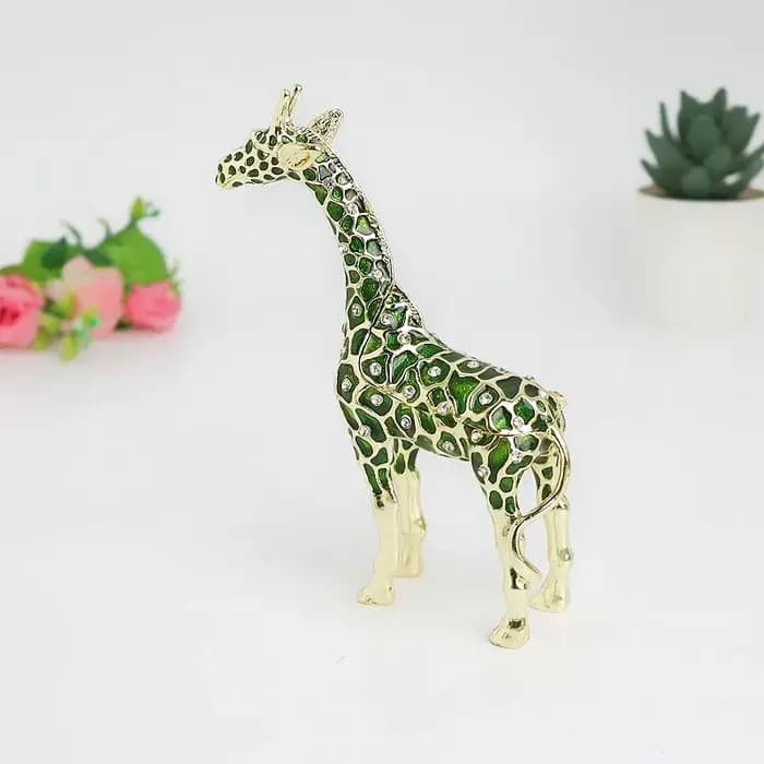 SHINNYGIFTS Boîte à bijoux girafe en émail et étain faite à la main