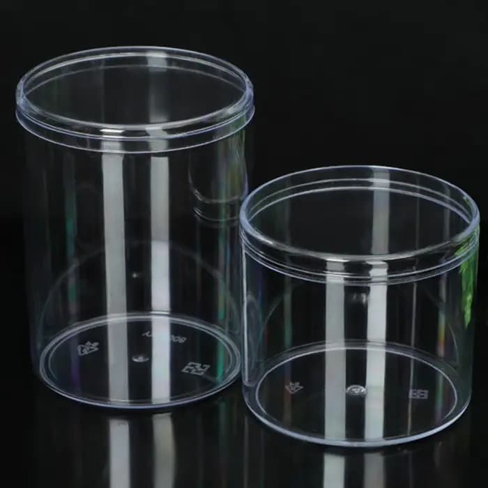 Boîte de rangement ronde et carrée en plastique transparent