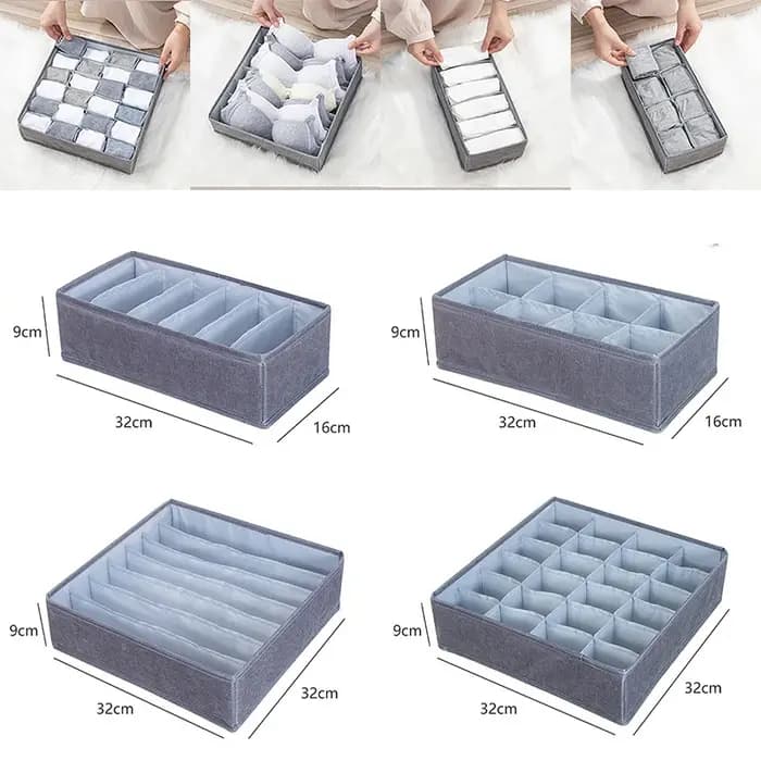 Boîte de rangement de sous-vêtements en tissu, boîte de tri de sous-vêtements, compartiment de chaussettes, boîte de rangement, organisateur de tiroir, rangement à domicile