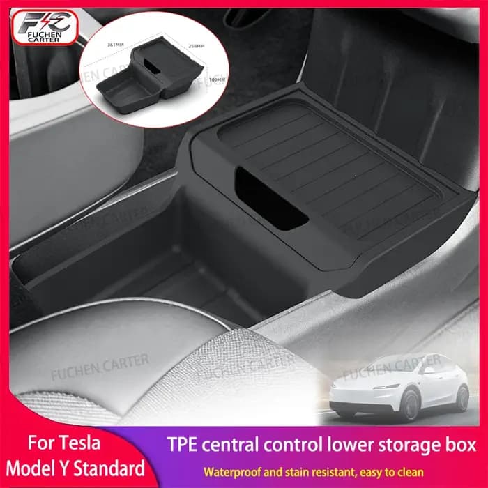 Boîte de rangement TPE sous le tableau de bord pour Tesla Model Y Standard 2025 2026