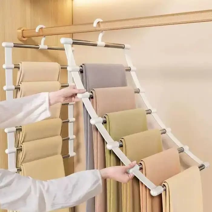 Porte-pantalon multi-niveaux pliable pour économiser de l'espace