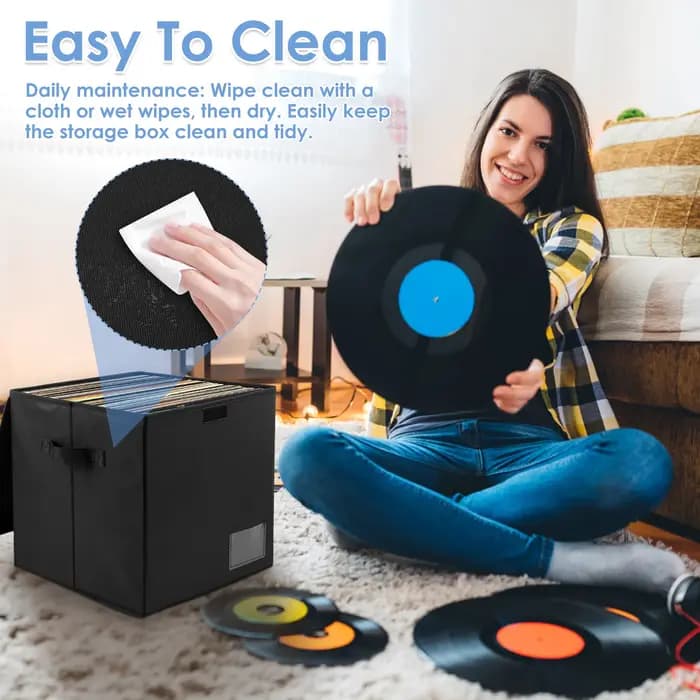 Boîte de rangement pour disques vinyles