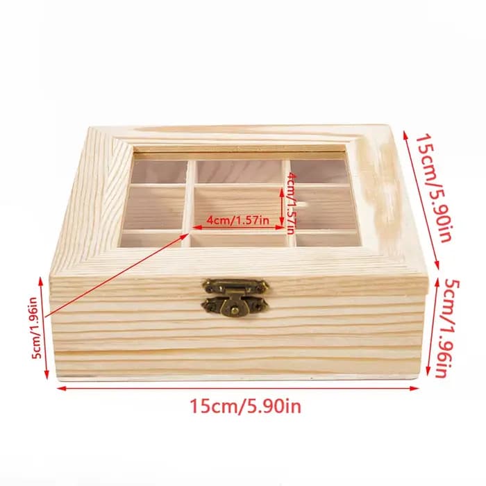 Boîte de rangement à 9 compartiments, organisateur de sachets de sucre en bois, conteneur de sachets