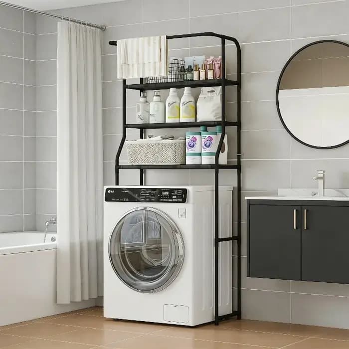 Étagère de rangement multi-niveaux en métal pour machine à laver, support mural pour balcon, organis