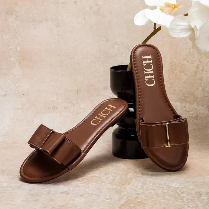 CHCH chaussures plates pour femmes nouvel été nœud pantoufles décontractées noir chaussures pour fem