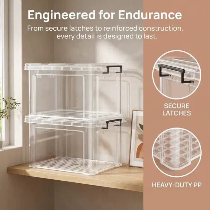 Boîtes de rangement transparentes sans BPA avec couvercles