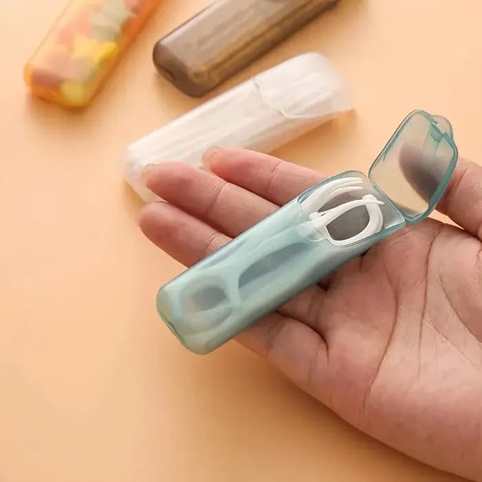 Mini boîte de rangement de cure-dents avec couvercle