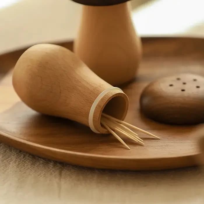 Boîte à cure-dents en forme de champignon avec une opération simple et une bague d'étanchéité qui n'a pas éteinte