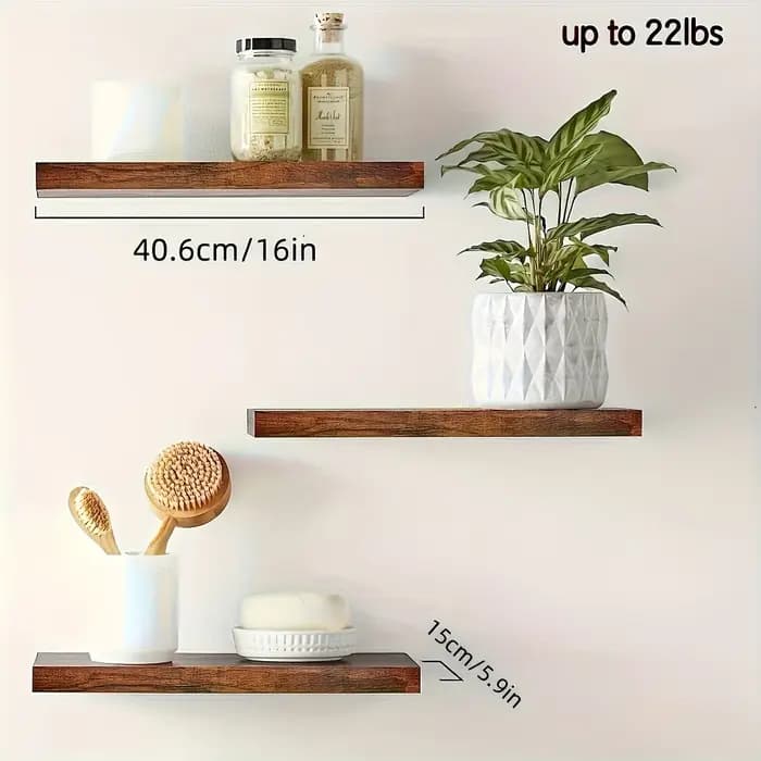Étagère de rangement suspendue en bois