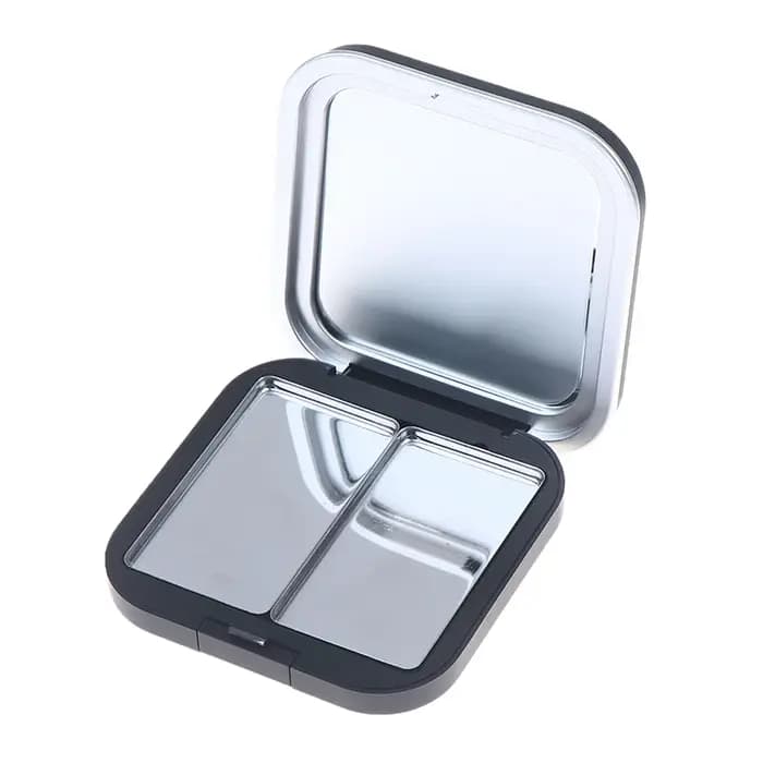 Palette de maquillage magnétique vide carrée noire mate avec miroir