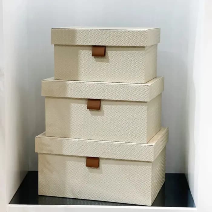 Boîte de rangement pour vêtements, grandes boîtes d'organisation d'accessoires, bac organisateur en cuir à motif tissé, organisateurs de décoration de maison avec couvercle