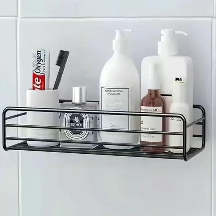 Étagère murale flottante en métal - Rangement multifonctionnel pour salle de bain