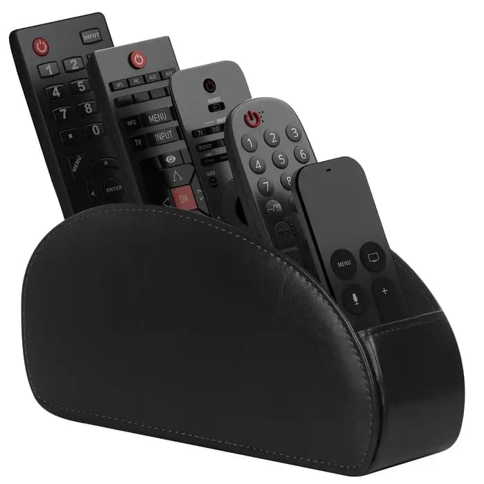 Boîte de rangement pour télécommandes à 5 compartiments, salon, bureau, en cuir PU, support de range