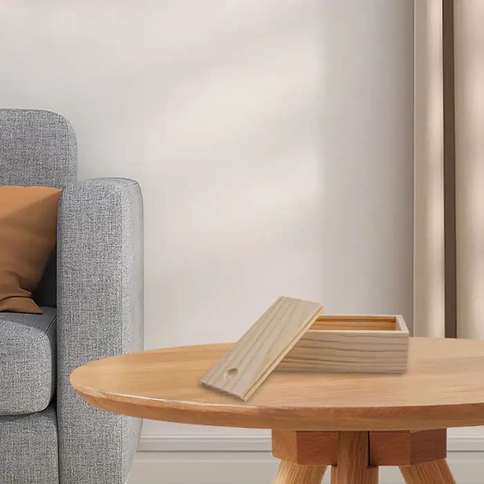 Boîte de rangement en bois avec couvercle coulissant