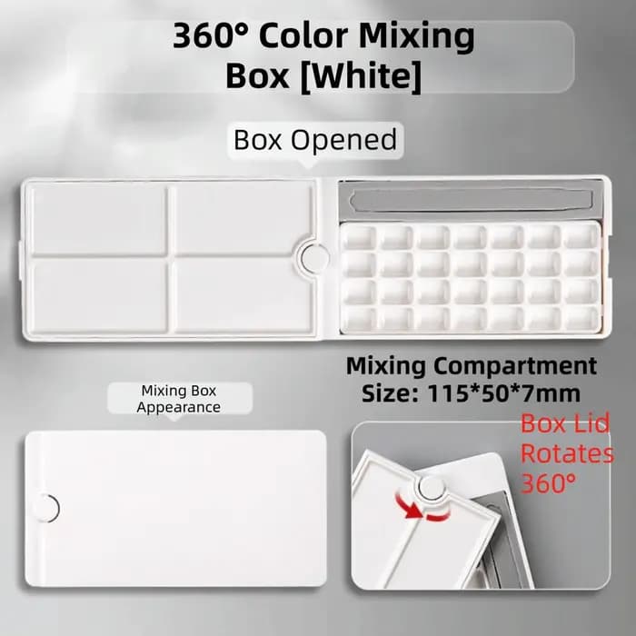 Palette de peinture aquarelle rotative à 360 degrés