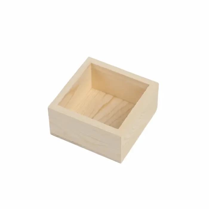 Nouvelle boîte en bois carrée décorative, petit conteneur de rangement en bois, boîte de rangement D