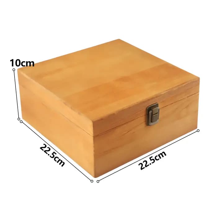 Boîte de Rangement Rectangulaire en Bois Massif